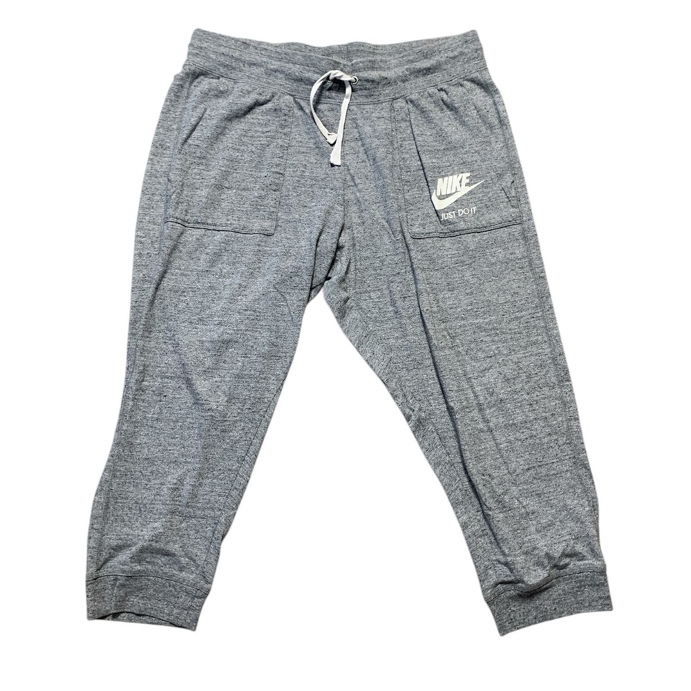 Nike Gray Jogger Crop Pants‎ Women Large Activewear Athleisure Sweatpants